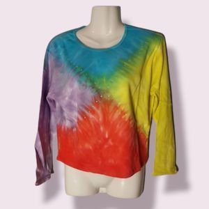 Dolls Kill Righteous Mood Long Sleeve Tie Dye Top
